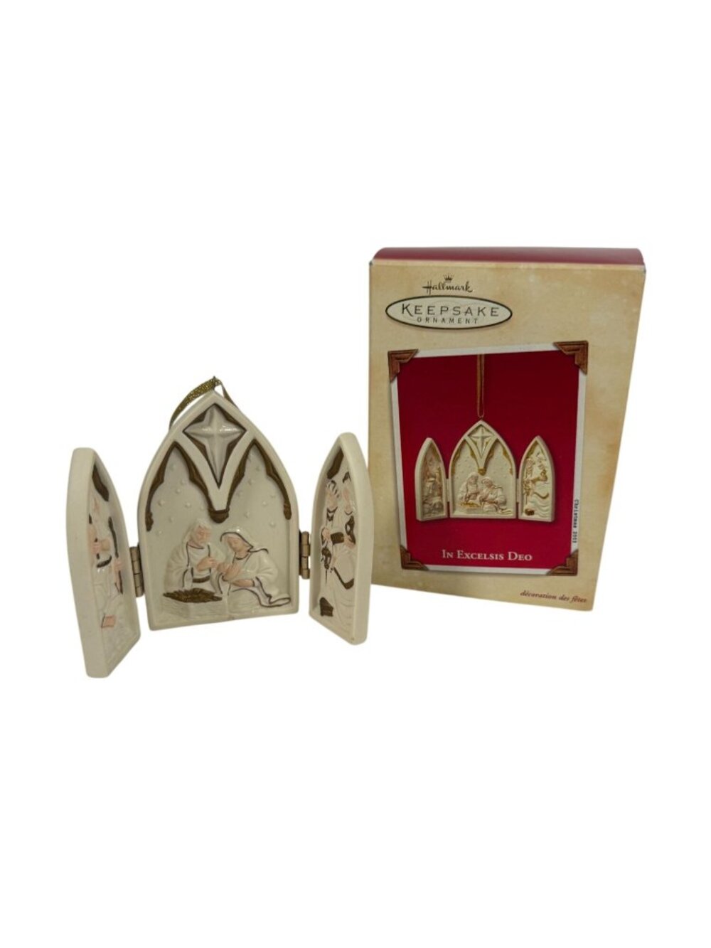 Hallmark Keepsake Ornament 2003 In Excelsis Deo Nativity Porcelain Triptych